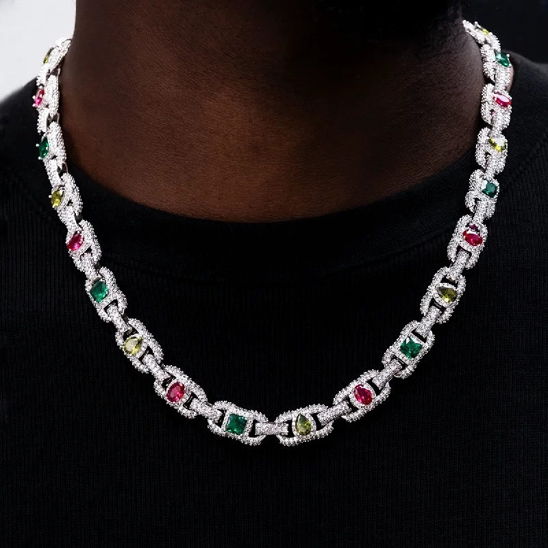 Diamond Multicolor Cluster Mariner Chain