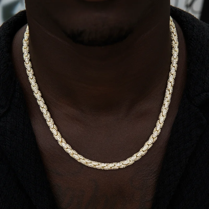 Diamond Pave Reptile Chain in Yellow Gold