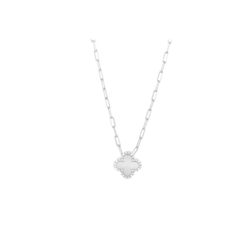 Ella Stein Diamond Sterling Clover Pendant .02ct dw