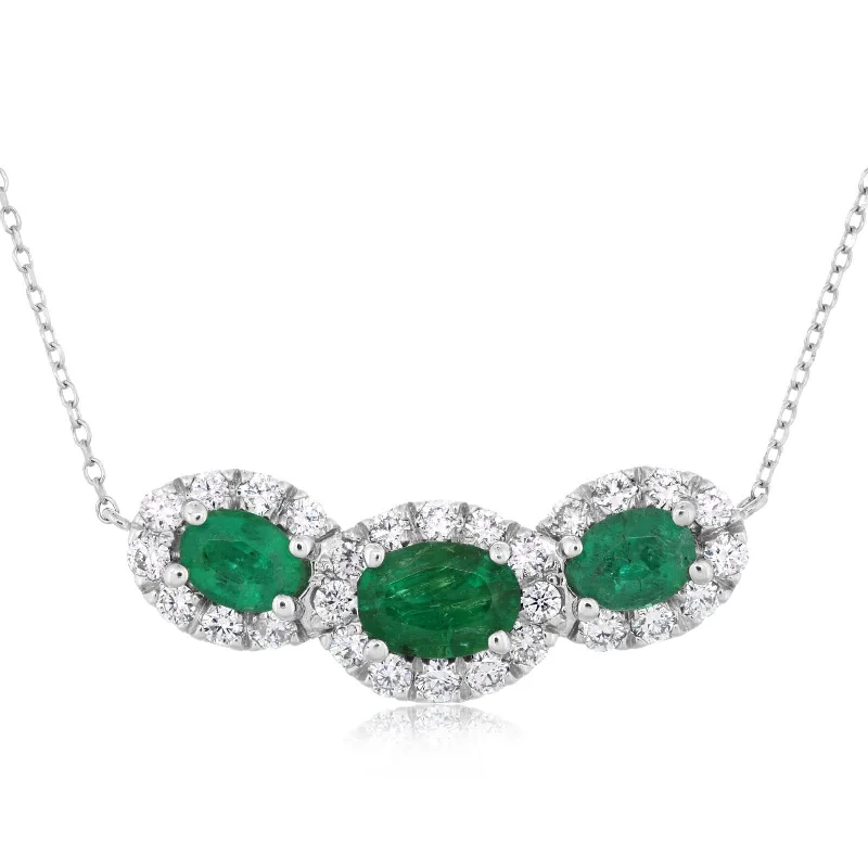 Emerald & Diamond Pendant Necklace