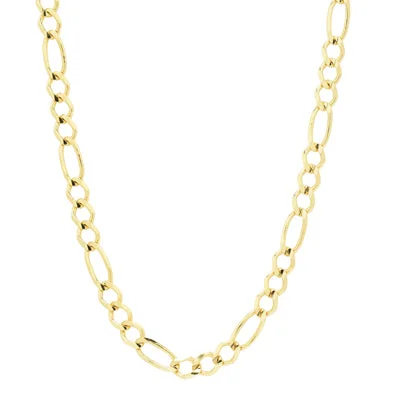 Figaro Chain in 10kt Yellow Gold (22 inches and 5.6mm wide)