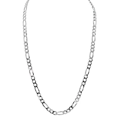 Figaro Chain in Sterling Silver (24 inches and 7mm)