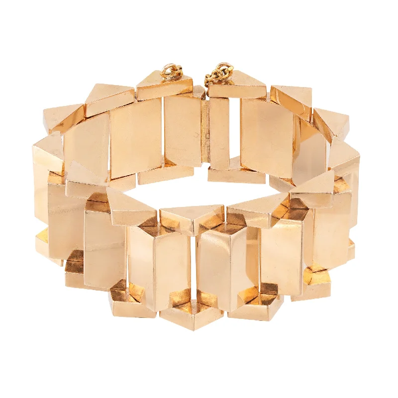 French Retro 18KT Rose Gold Tank Bracelet