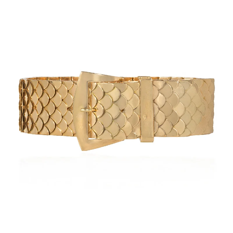 French Retro 18KT Yellow Gold Buckle Bracelet