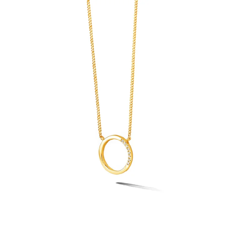 Gold and Diamond Circle Pendant