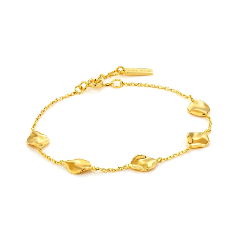 Gold Crush Multiple Discs Bracelet