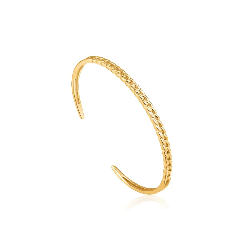 Gold Curb Chain Cuff