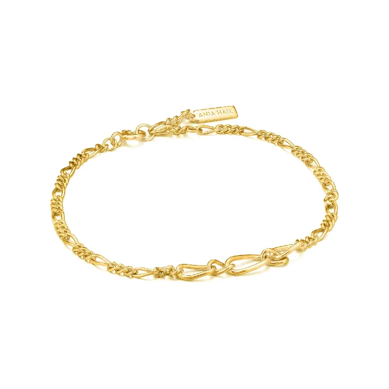 Gold Figaro Chain Bracelet