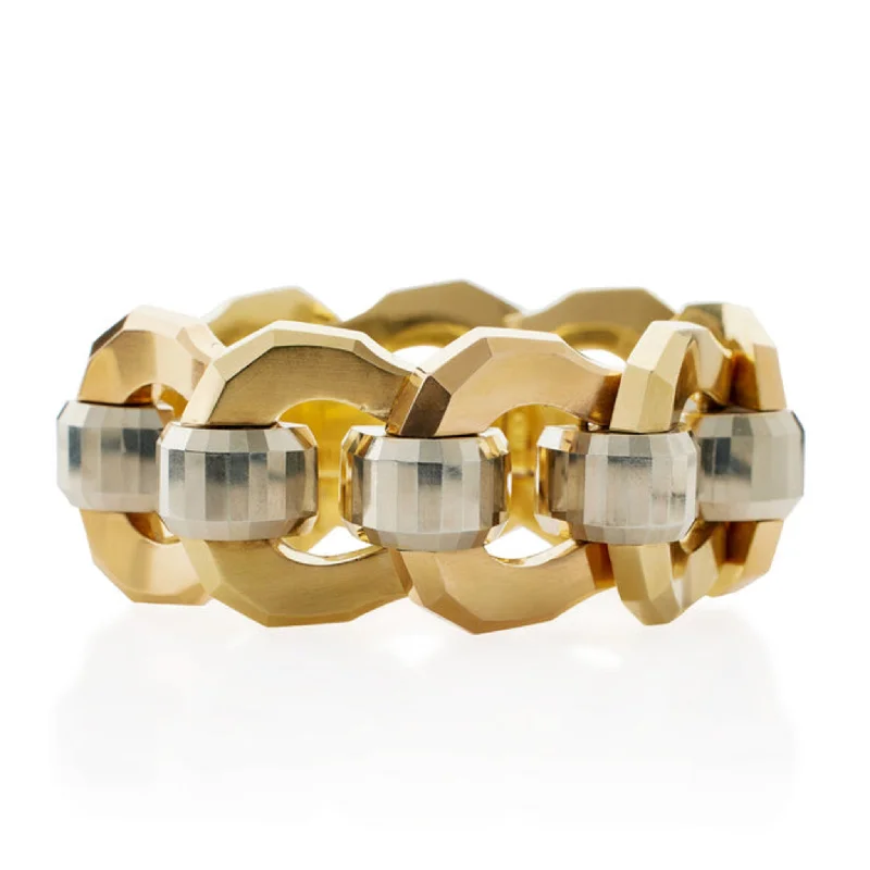 Italian Retro 18KT Rose, White & Yellow Gold Bracelet