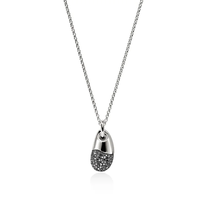 JOHN HARDY Pebble Black Sand Diamond Pendant Necklace