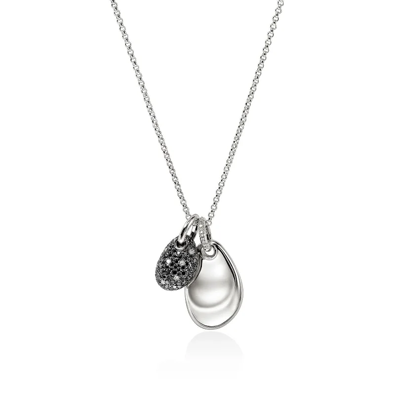 JOHN HARDY Pebble Duo Black Sand Diamond Necklace