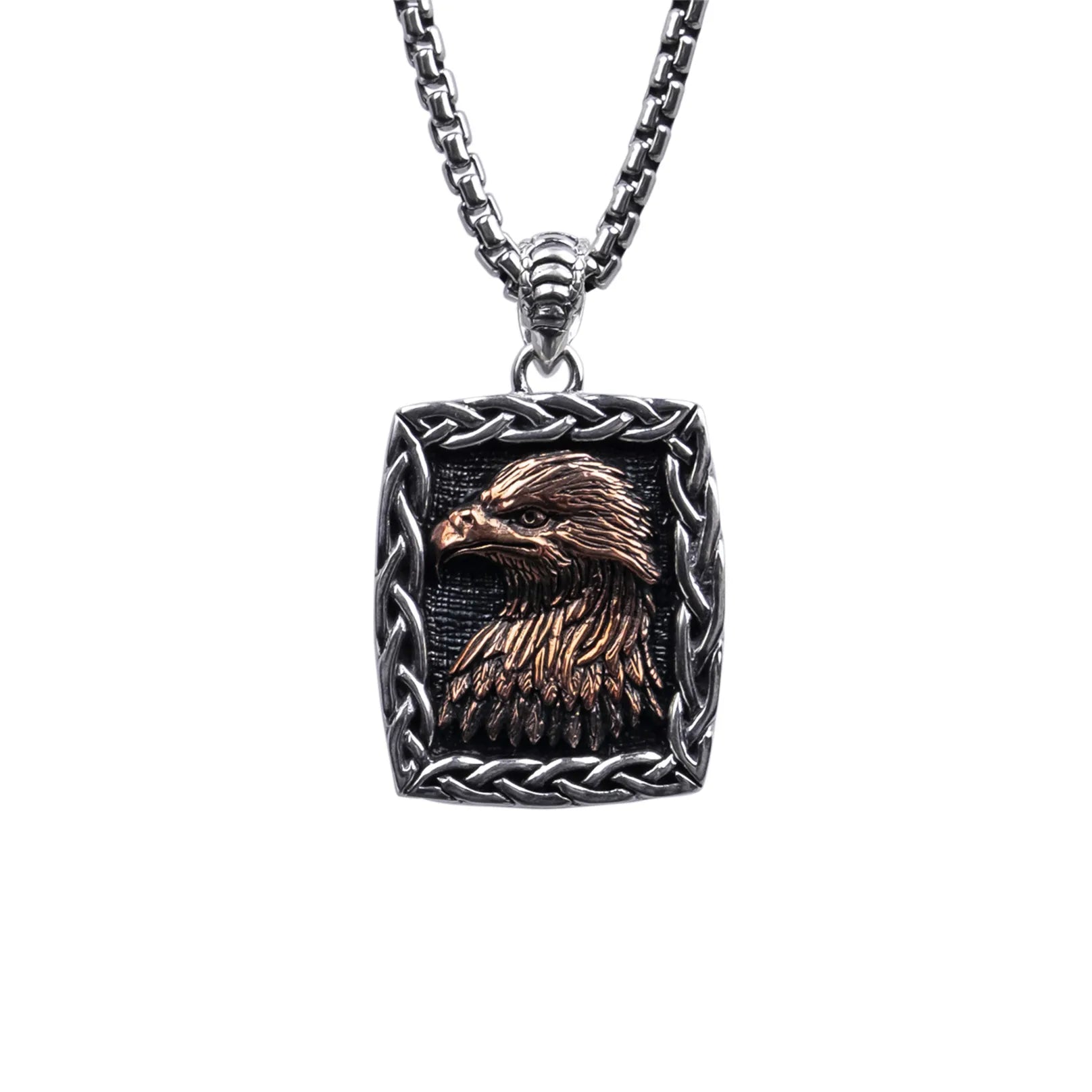 Keith Jack Sterling Silver Oxidized + Bronze Medium Eagle Pendant (Power and Independence)