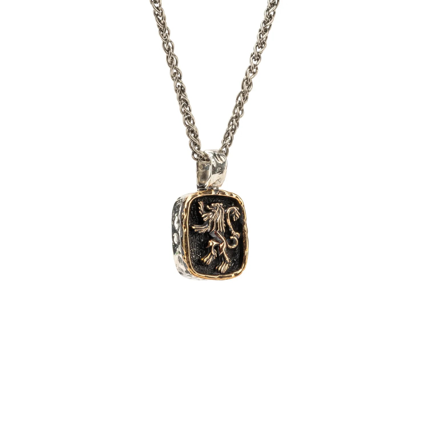 Keith Jack Sterling Silver Oxidized + Bronze Petite Lion Rampant Pendant (Defence with Fury)