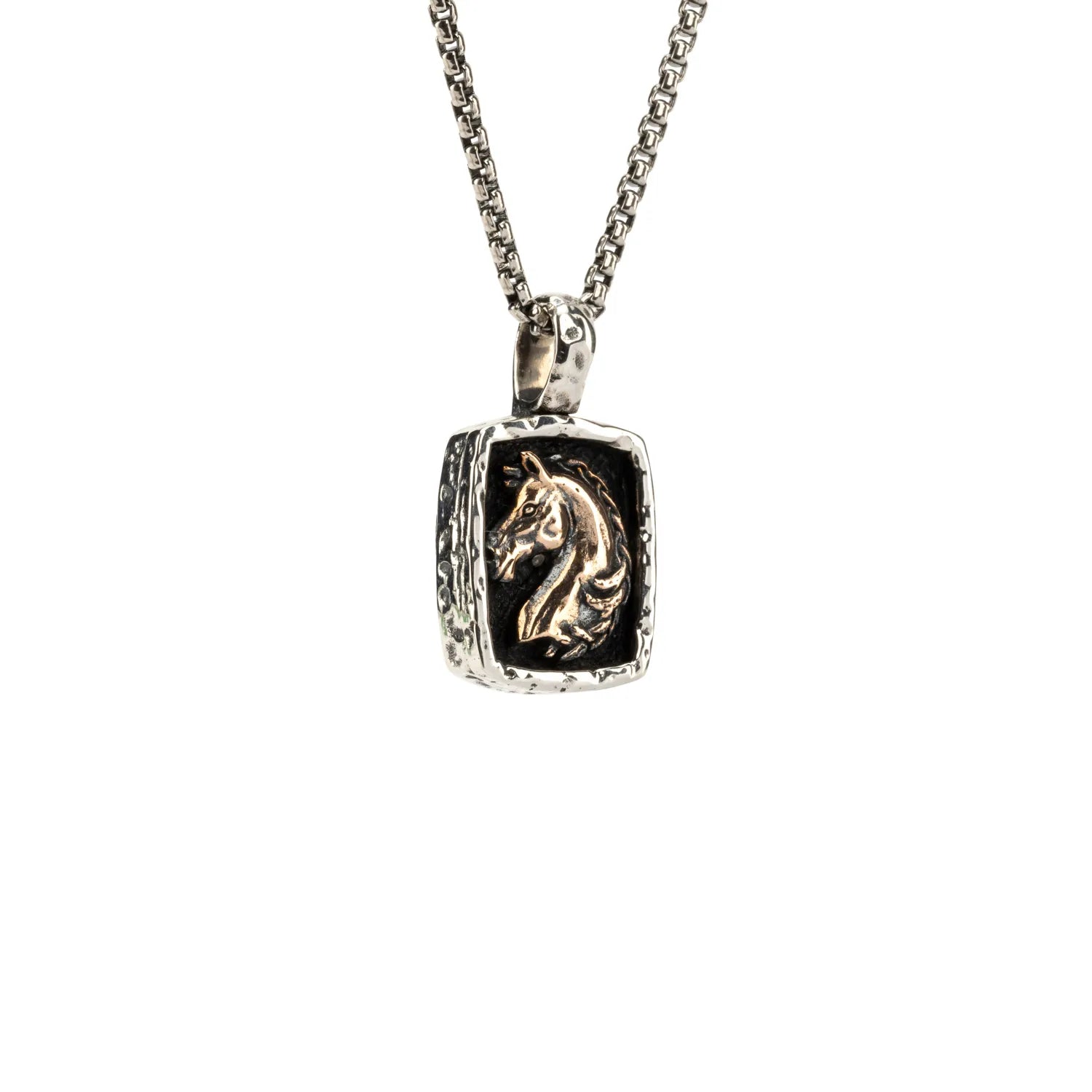 Keith Jack Sterling Silver Oxidized + Bronze Small Horse Pendant (Freedom and Determination)