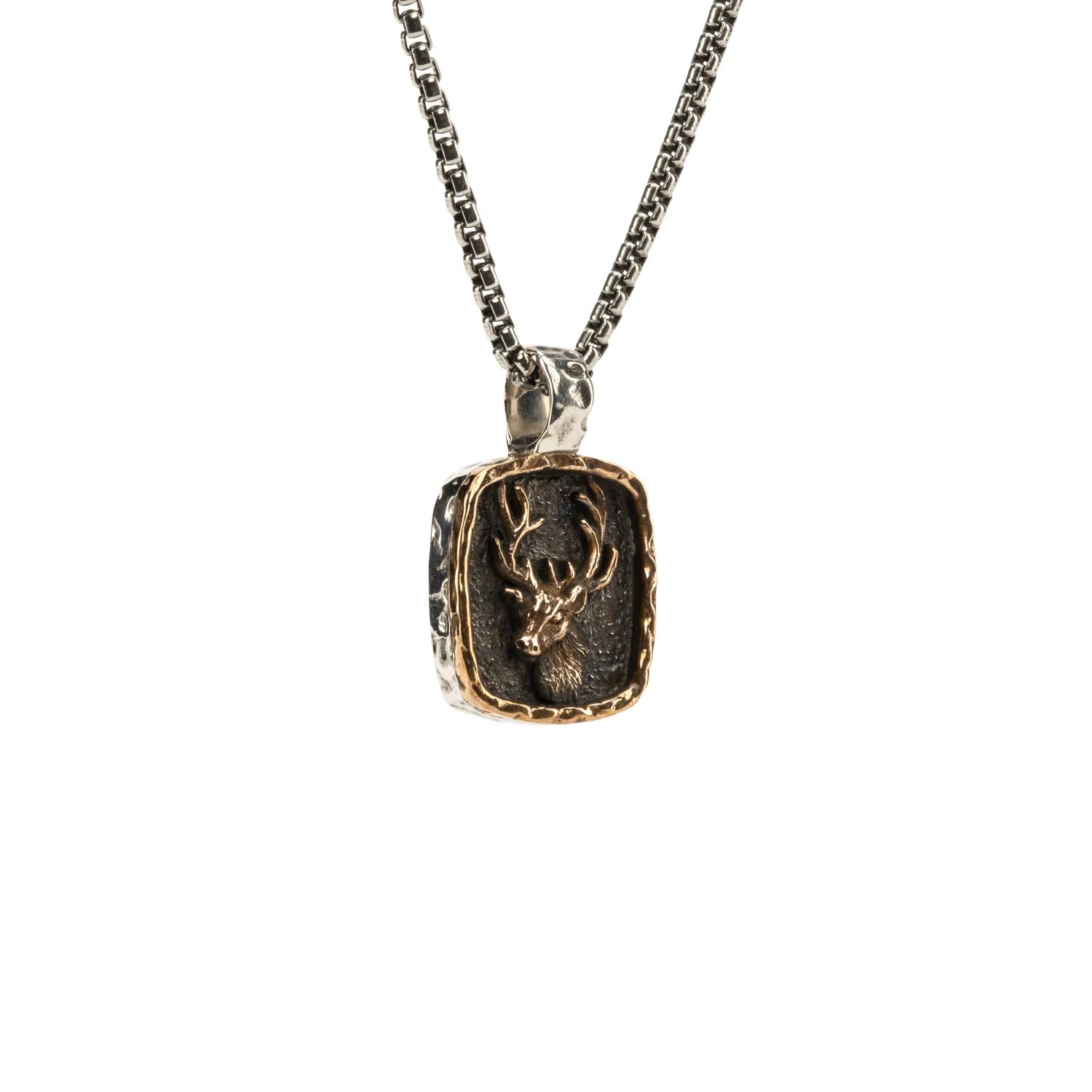 Keith Jack Sterling Silver Oxidized + Bronze Small Stag (Strength + Stamina) Pendant