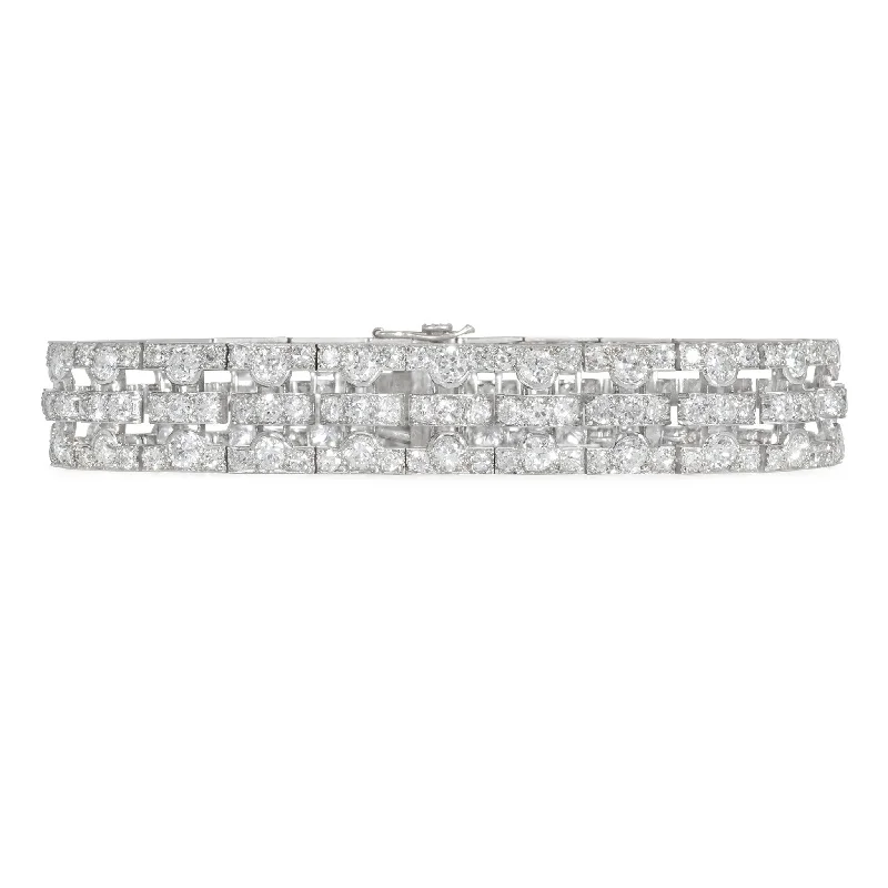 Leon Beilin French Art Deco Platinum & 18KT White Gold Diamond Bracelet