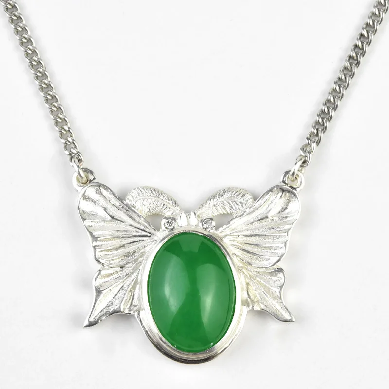 Jade Luna Moth Necklace