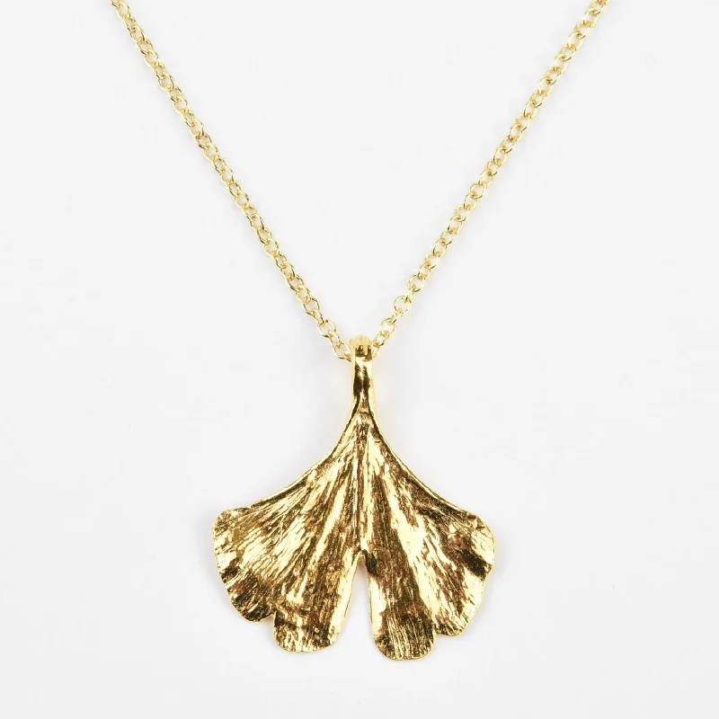 Medium Vermeil Ginkgo Necklace