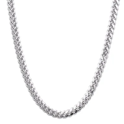 Miami Cuban Link Chain in Sterling Silver (22 inches and 4.9mm wide)