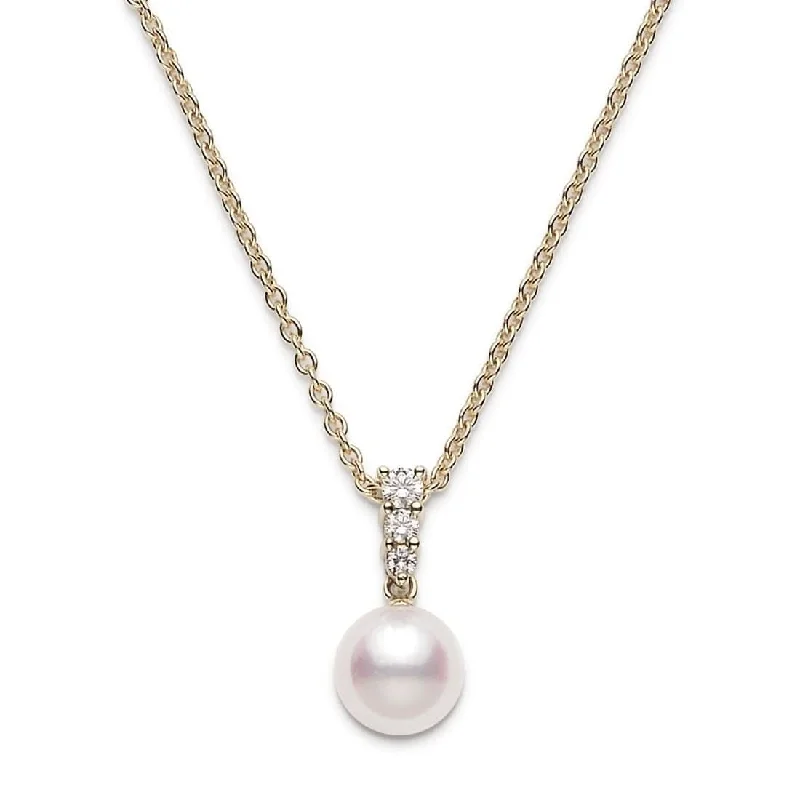 MIKIMOTO Akoya Pearl & Diamond Necklace