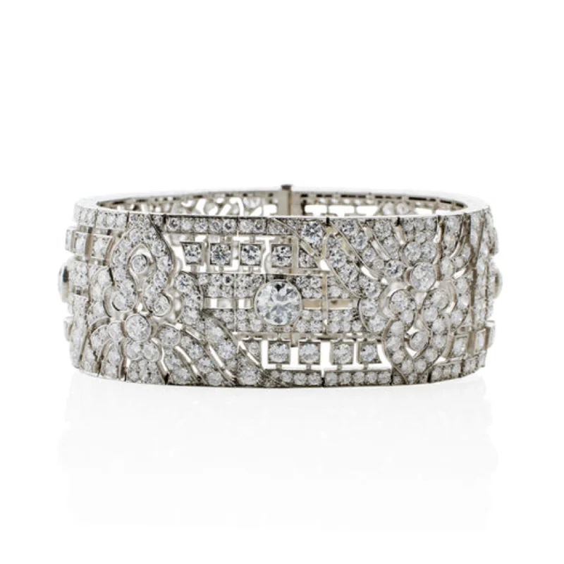 Okrant et Davidonniez Paris Art Deco Platinum Diamond Bracelet