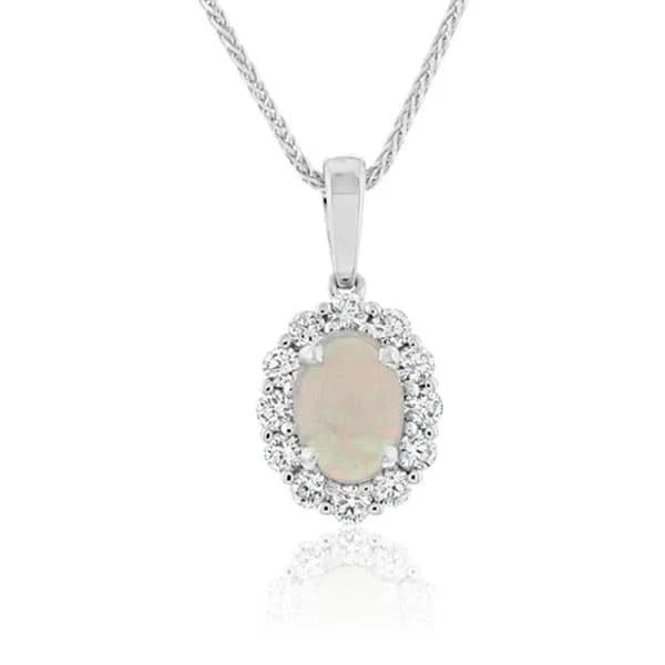 Opal & Diamond Necklace