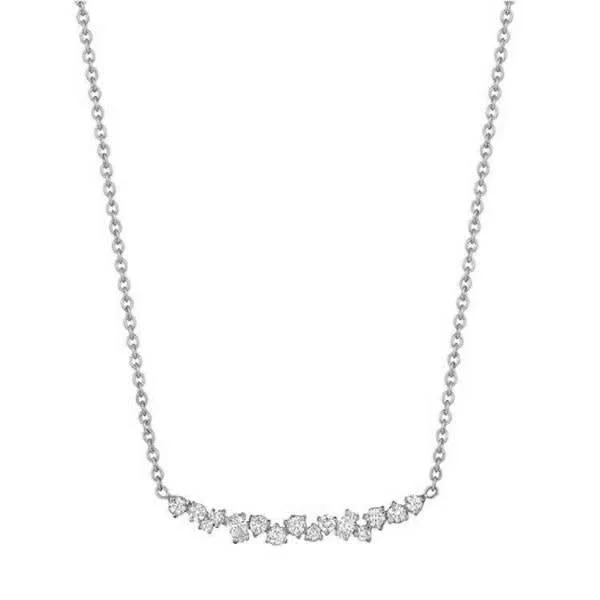 PENNY PREVILLE Curved Diamond Bar Necklace