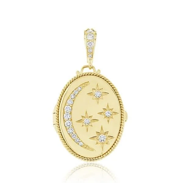 PENNY PREVILLE Moon & Star Diamond Locket