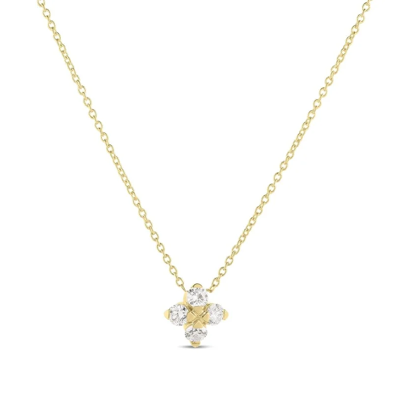 ROBERTO COIN Love in Verona Small Diamond Flower Pendant