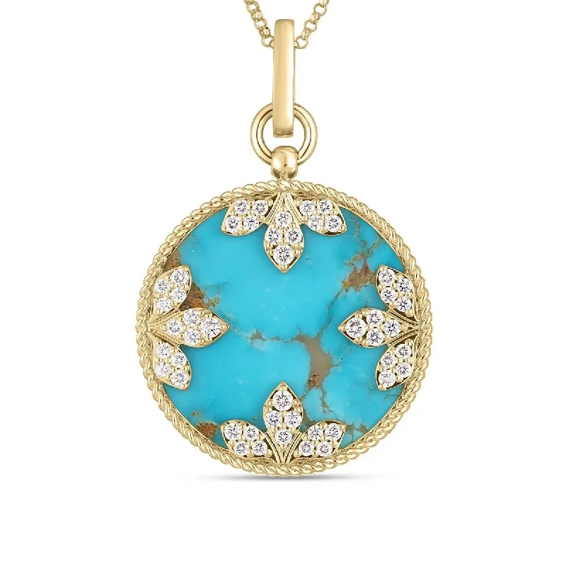 ROBERTO COIN Turquoise & Diamond Medallion