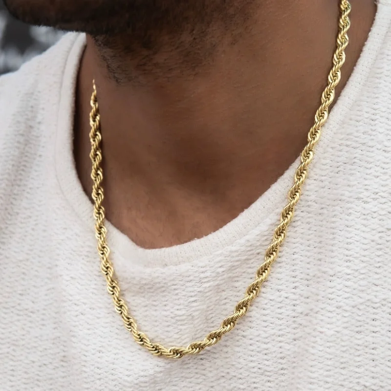 Rope Chain in Yellow Gold- 6mm