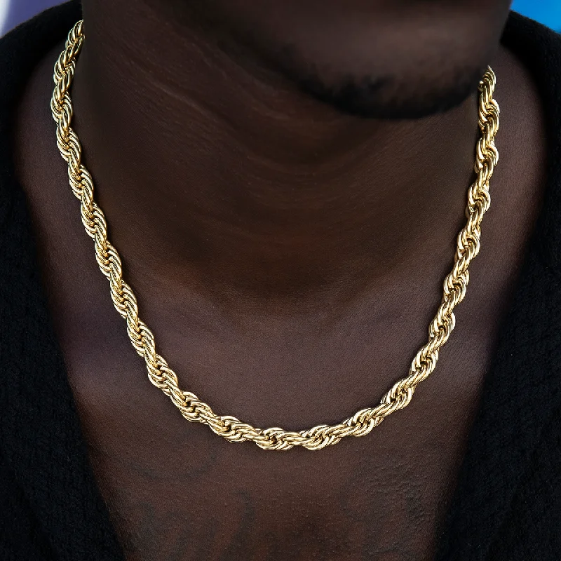 Rope Chain in Yellow Gold- 8mm