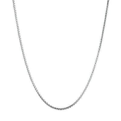 Round Box Chain in Sterling Silver (18inches and 1.2mm wide)