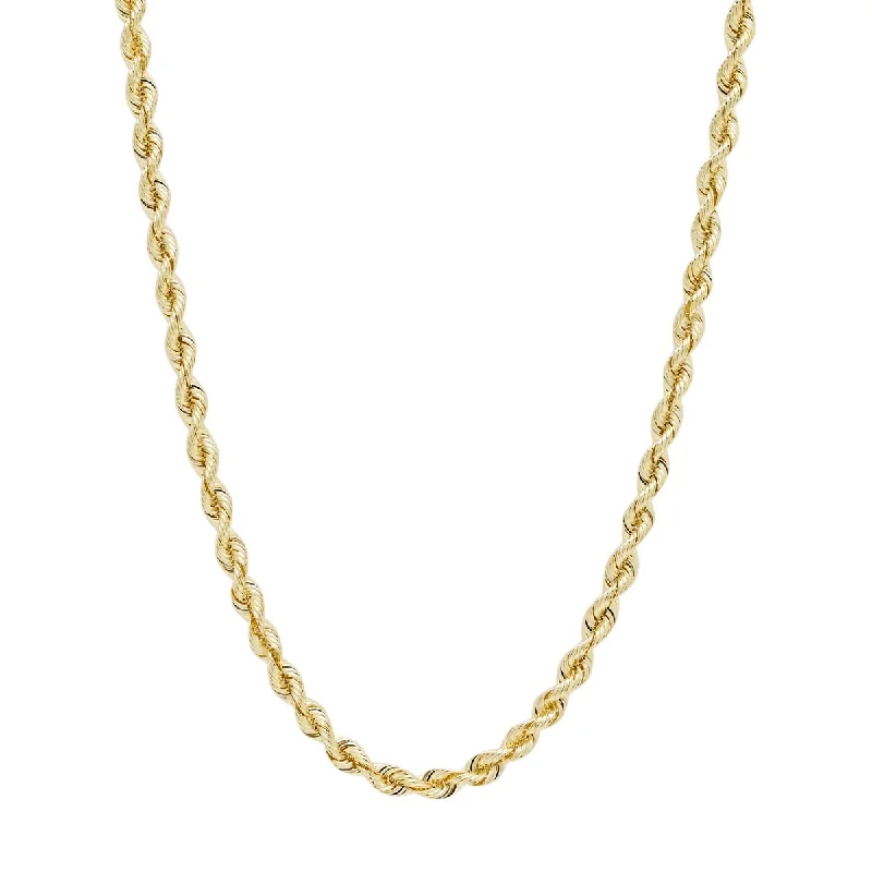 Silk Rope Chain in 14kt Yellow Gold (20 inches and 3.7mm wide)