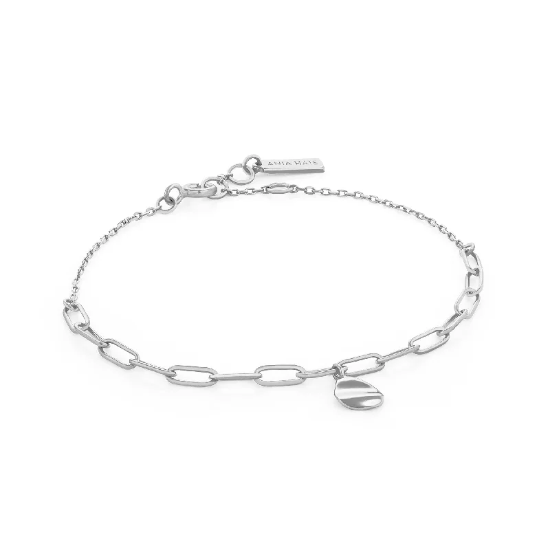 Silver Crush Drop Disc Bracelet