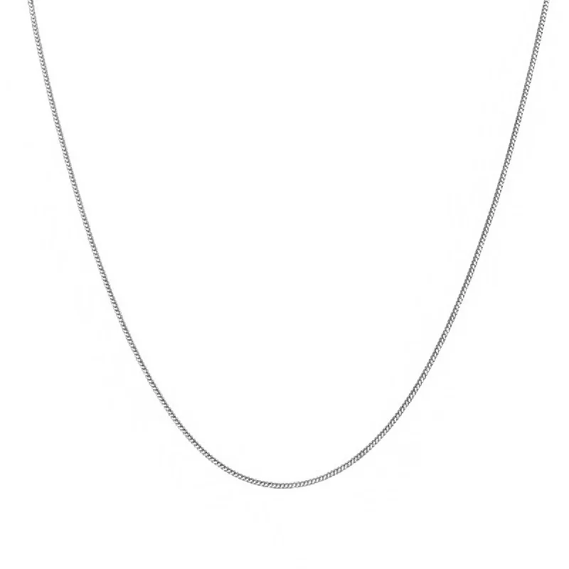 Singapore Foxtail Chain 14kt White Gold (18 inches and 1.2mm wide)