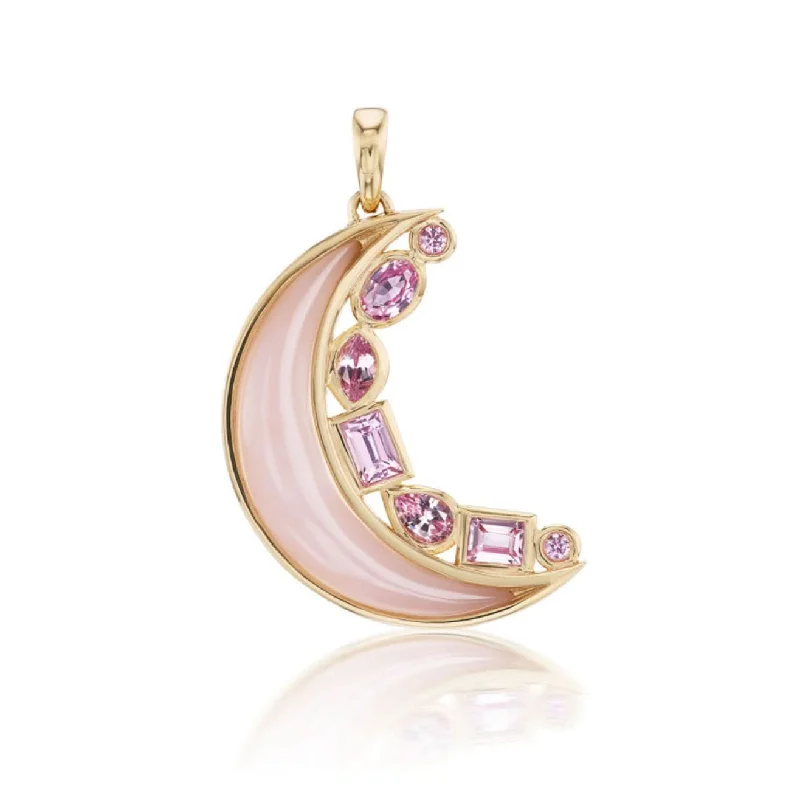 SORELLINA Pink Opal Mini Crescent Moon Pendant