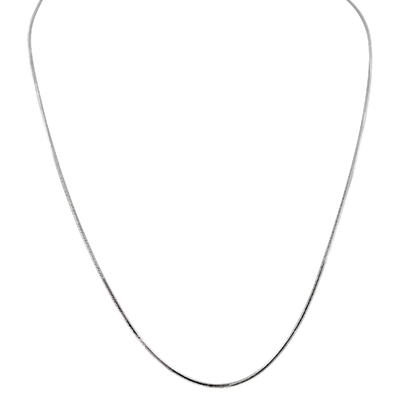 Square Snake Chain in Sterling Silver (18inches and 1.3mm)