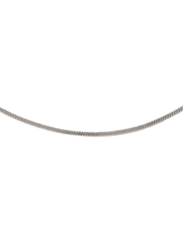 Square Snake Chain Necklace - Sterling Sliver