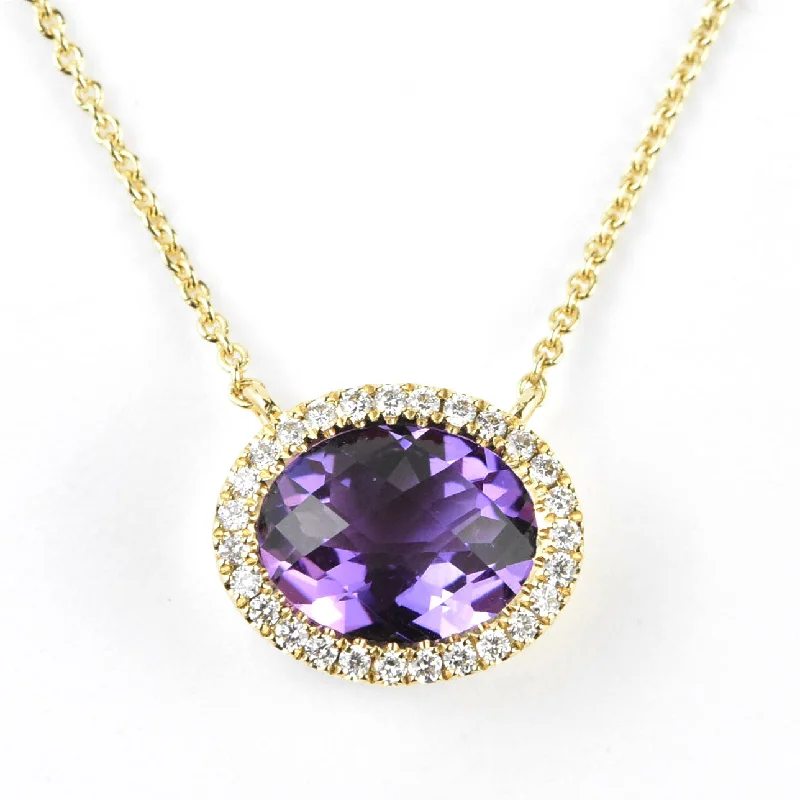 The Gwendolyn: Amethyst and Diamond Necklace