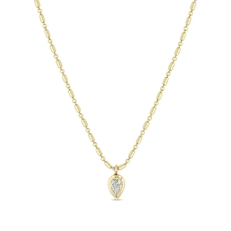 ZOE CHICCO Bezel Pear Diamond Pendant