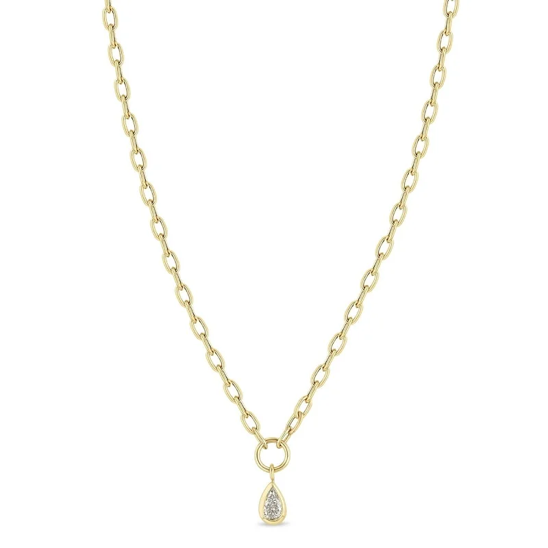 ZOE CHICCO Pear Shape Diamond Pendant