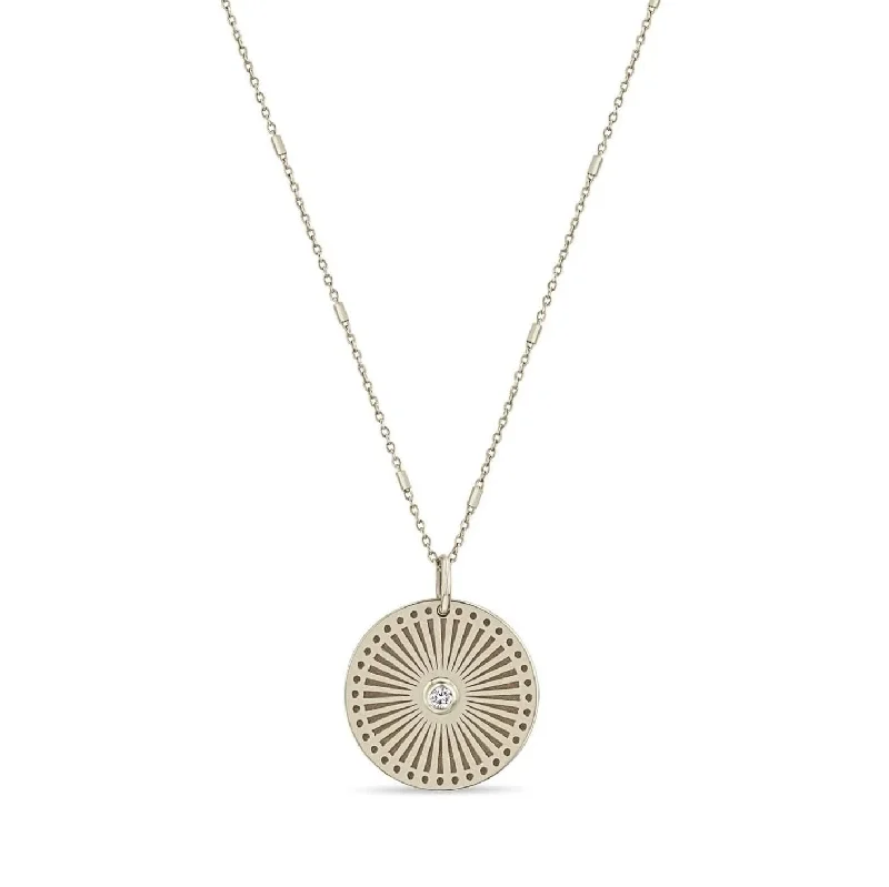 ZOE CHICCO Small Sunbeam Medallion Pendant Necklace